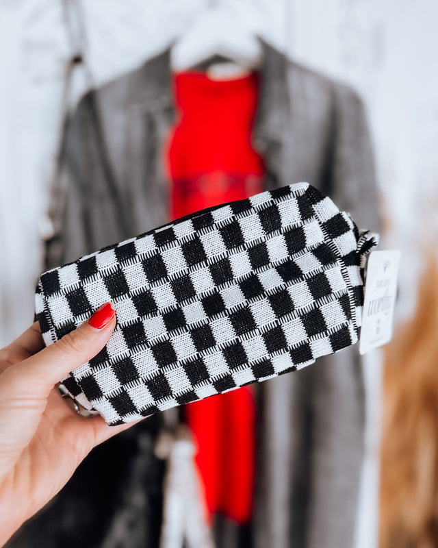 Checkered Cosmetic Pouch [blk/white]