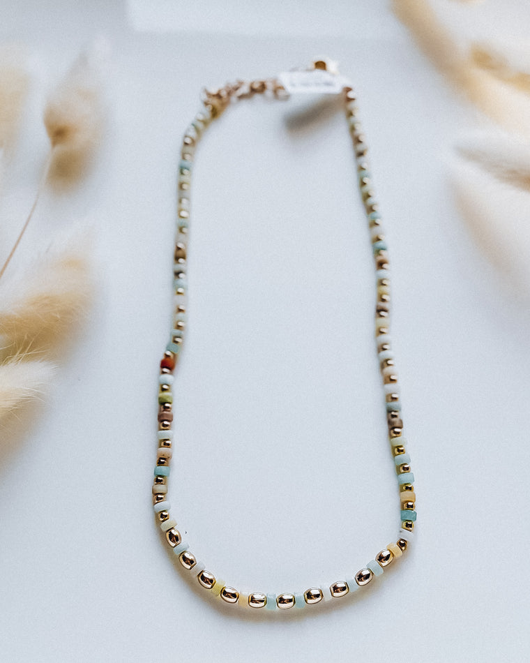 Costal Beaded Necklace [multi/gold]