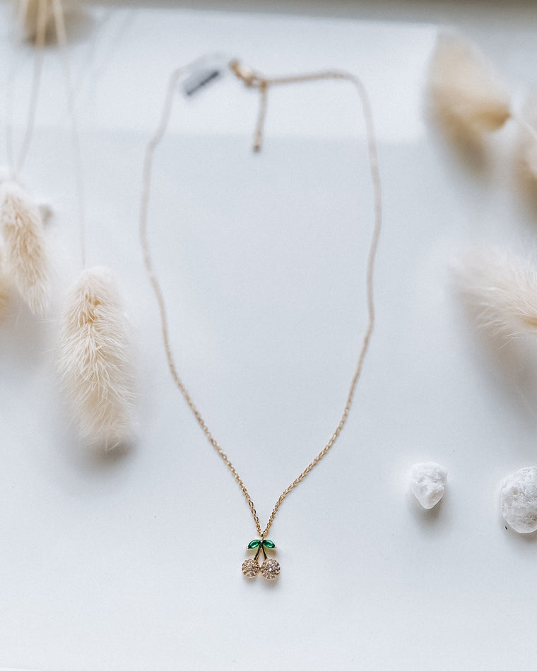 Crystal Cherrry Necklace [gold]