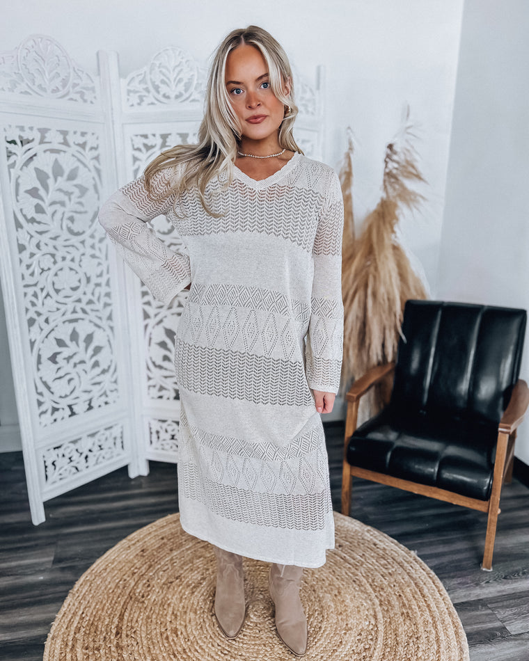 Florence Crochet Dress [beige]