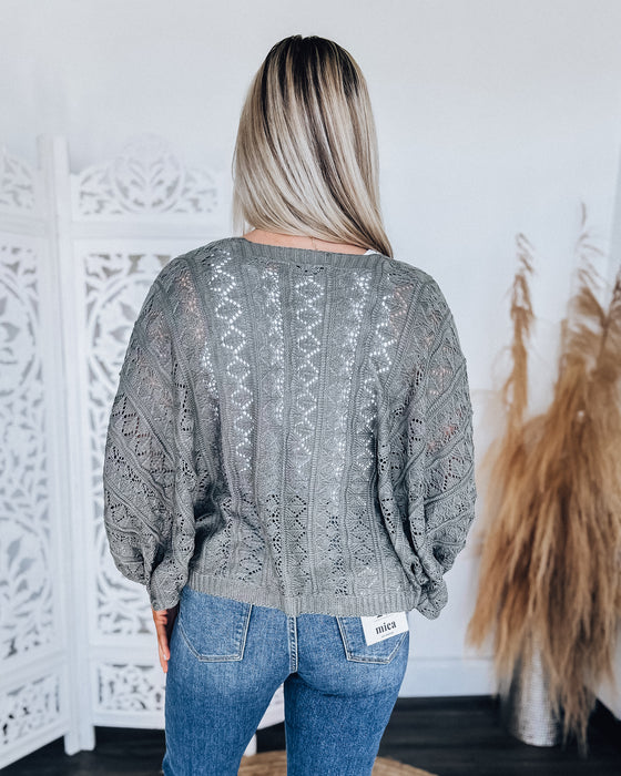 More Than Ever Knit Cardigan [grey olive]