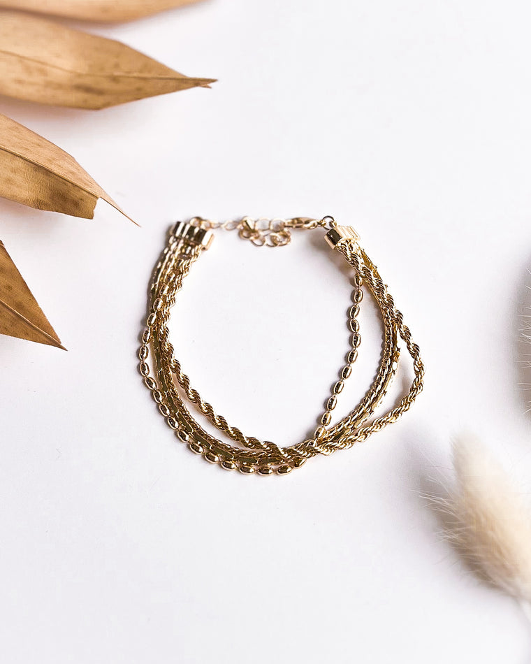 Layered Chain Link Bracelet [gold]