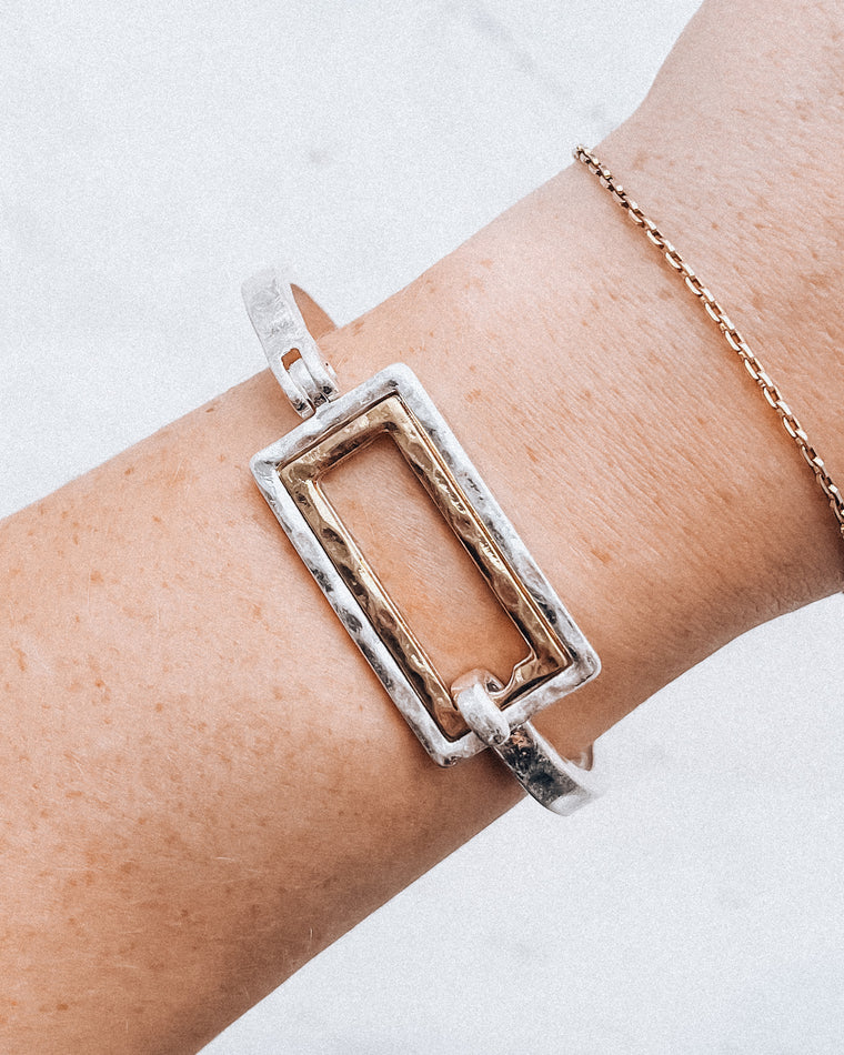 Rectangle Cuff Bracelet [silver/gold]