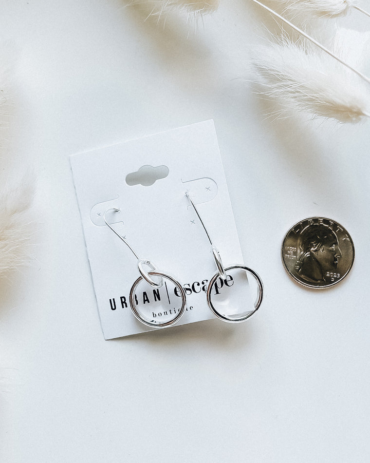 Drop Circle Earrings [silver]