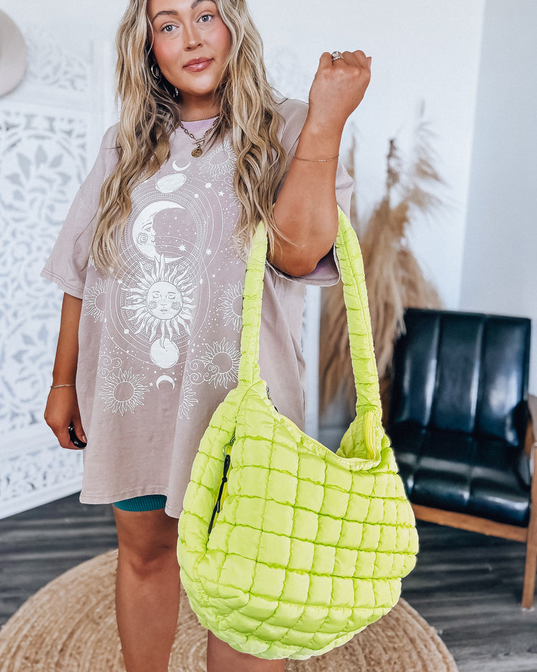 Pia Quilted Puffer Bag 2.0 [neon lime]