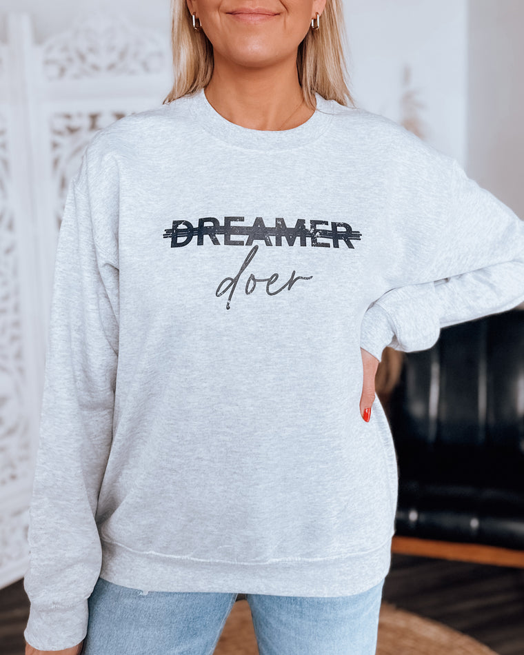 dreamer--doer sweatshirt [light heather grey]