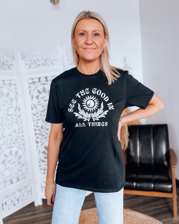 see the good in all things unisex tshirt [black]