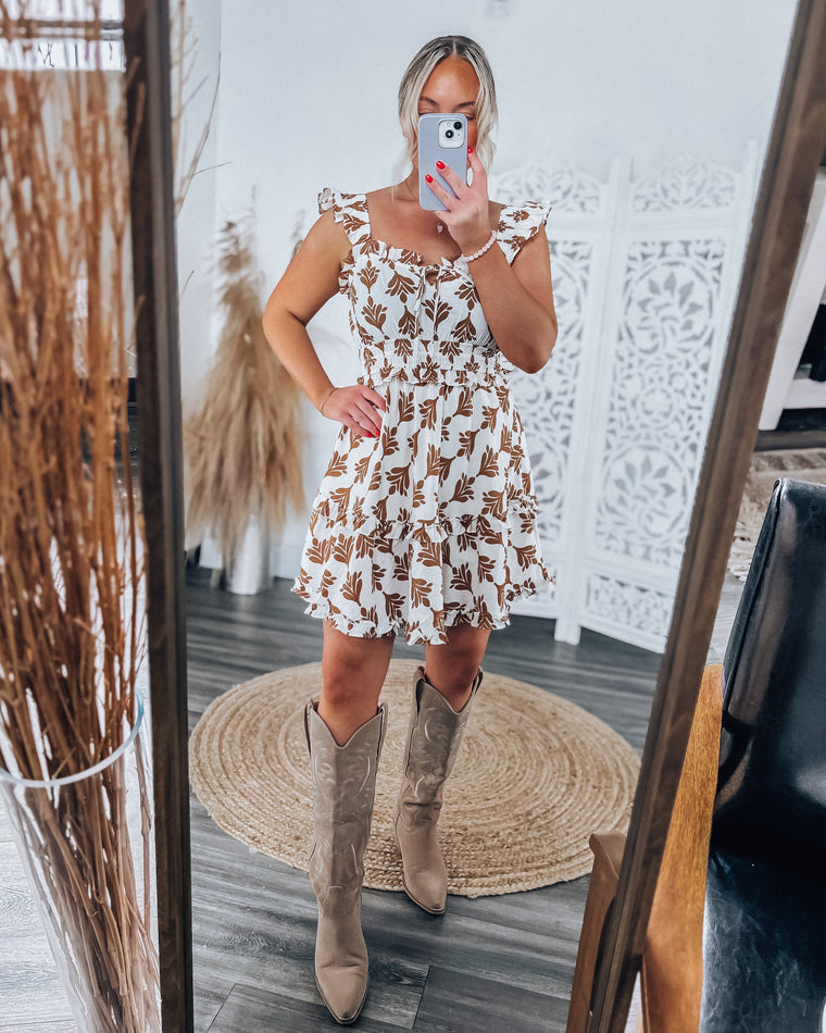 Flora Ave Dress [ivory/brown]