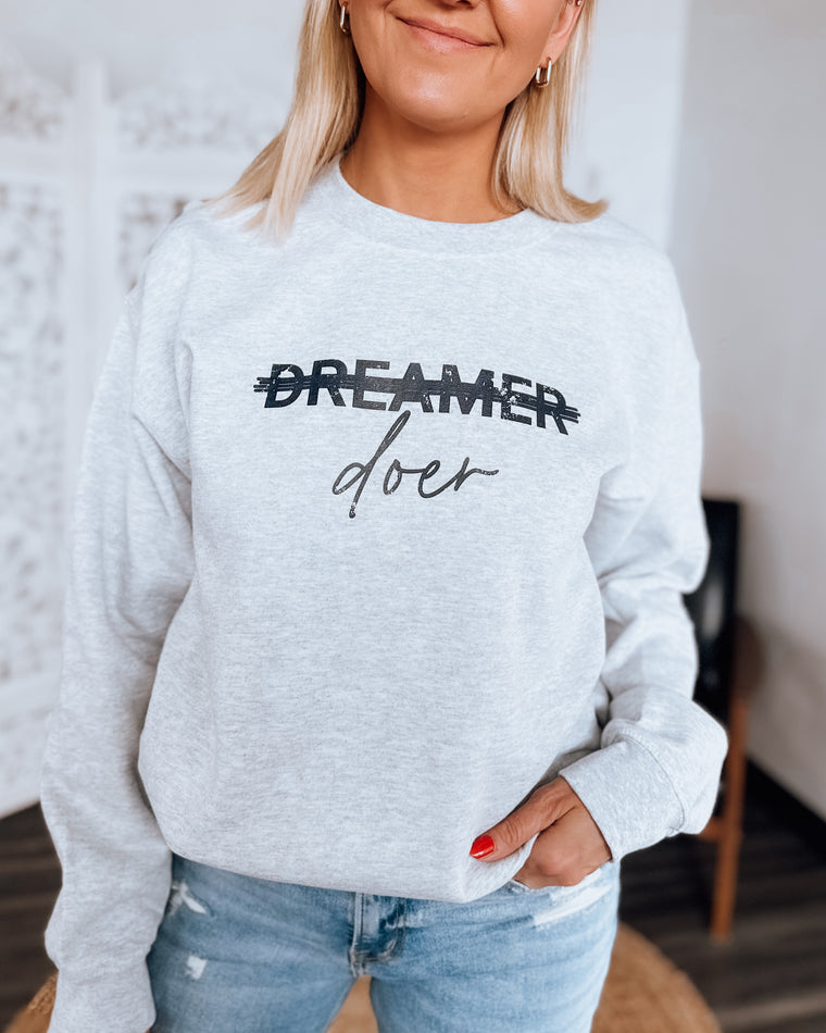 dreamer--doer sweatshirt [light heather grey]