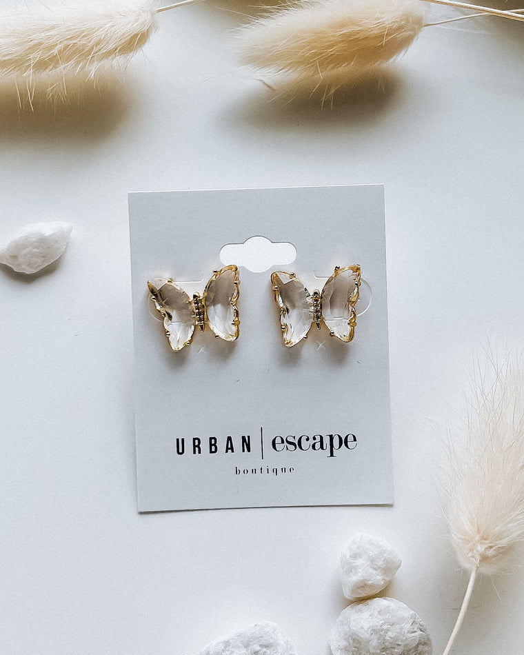 Crystal Butterfly Earrings [gold]