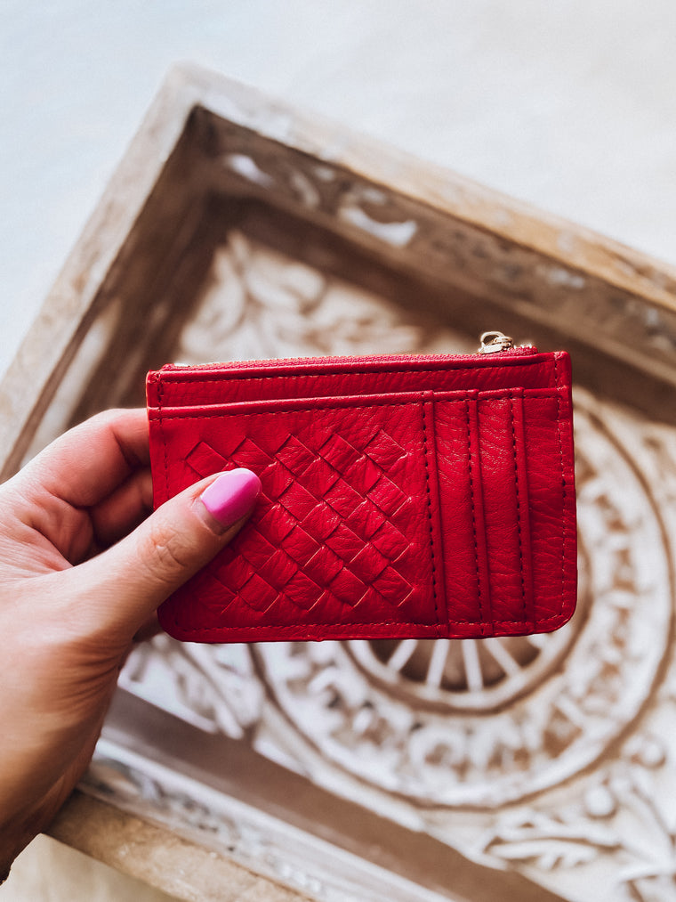 Quilted Money/Card Holder [red]