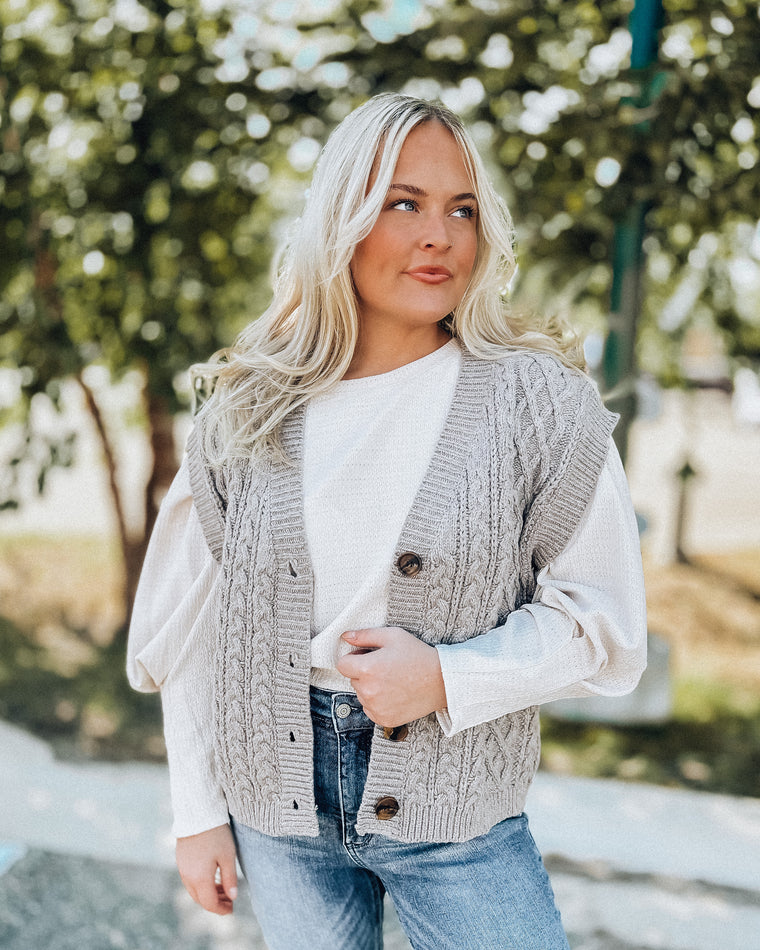 Cozy Up Sweater Vest [mocha grey]