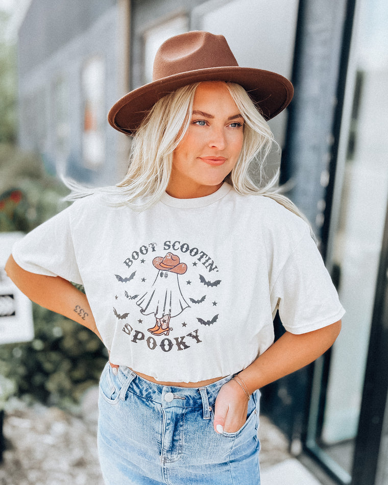 RESTOCKED: Boot Scootin Spooky Tee [cream/blk]