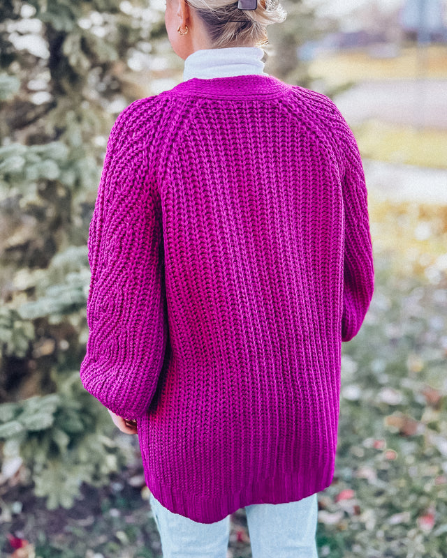 Modern Moment Knit Cardigan [berry]