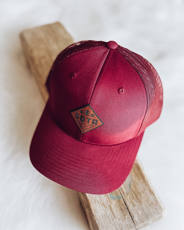 Tree Trio Snapback Hat [maroon]