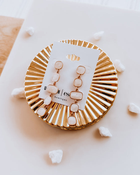 waterfall marbled resin drop [cream/gold]