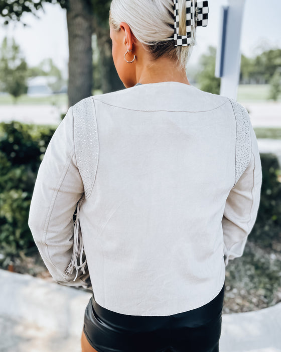 Dolly Suede + rhinestone Jacket [natural]