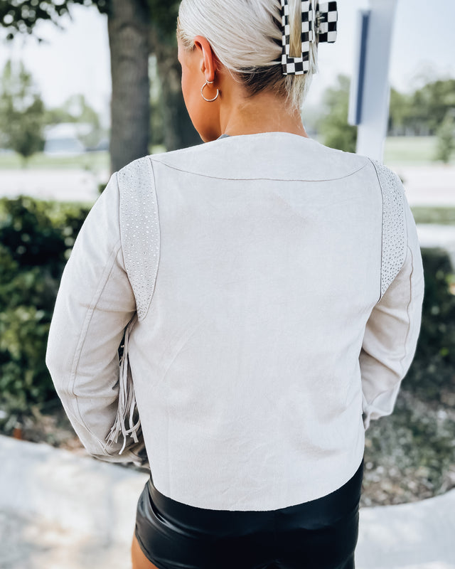 Dolly Suede + rhinestone Jacket [natural]
