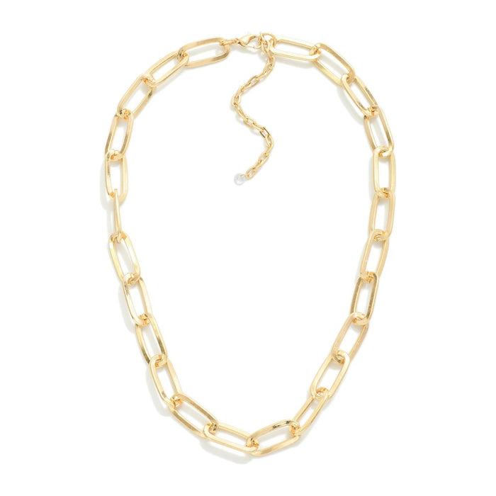 simple paper clip necklace [gold]