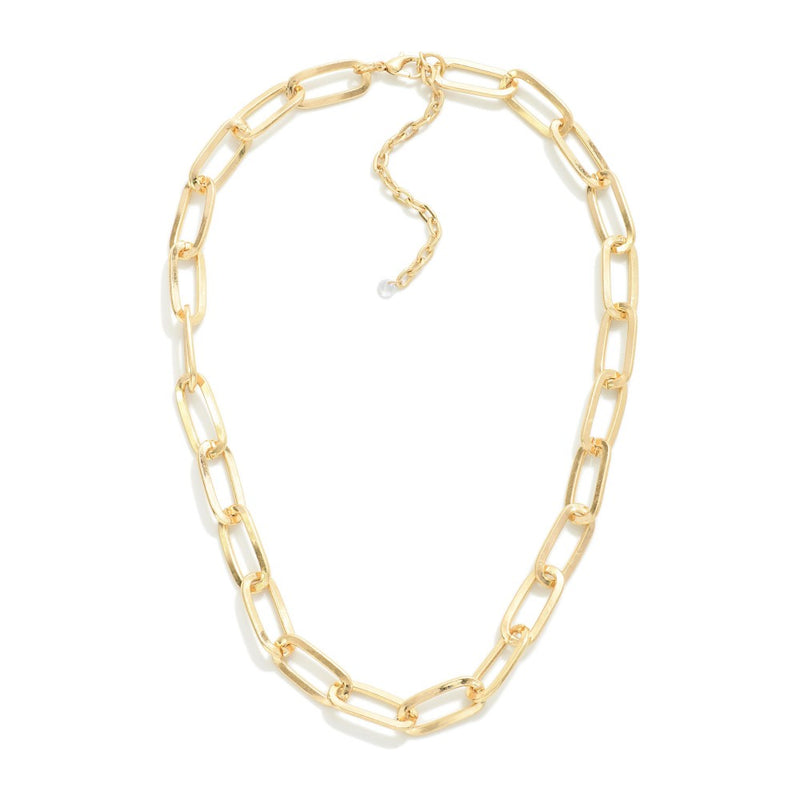 simple paper clip necklace [gold]