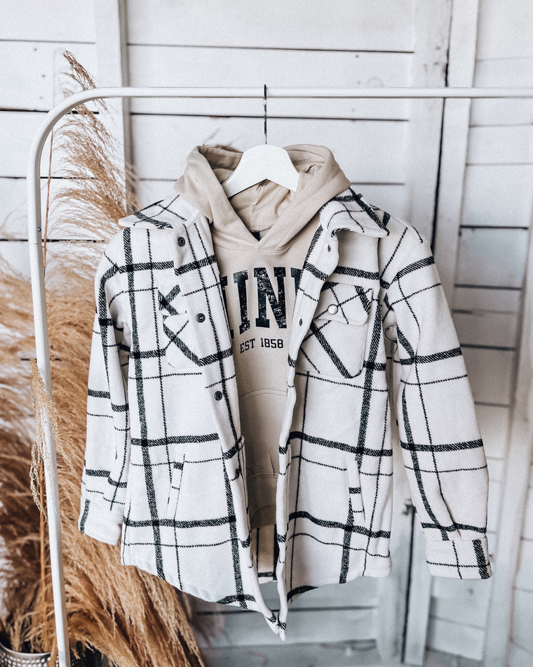 YOUTH Wintry Wonder Shacket [white/blk]
