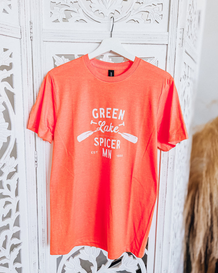 Green Lake Paddles Unisex Teeshirt [heather orange/white]