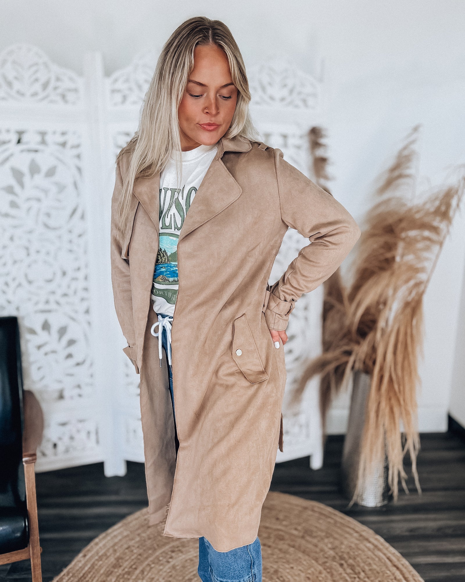 Taupe suede jacket deals