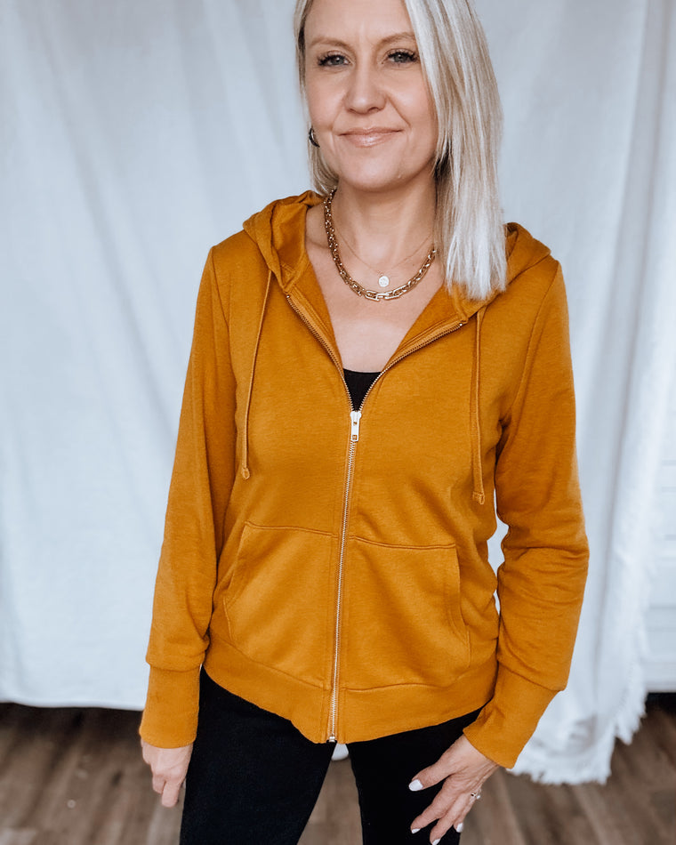 field days zip up hoodie [mustard]