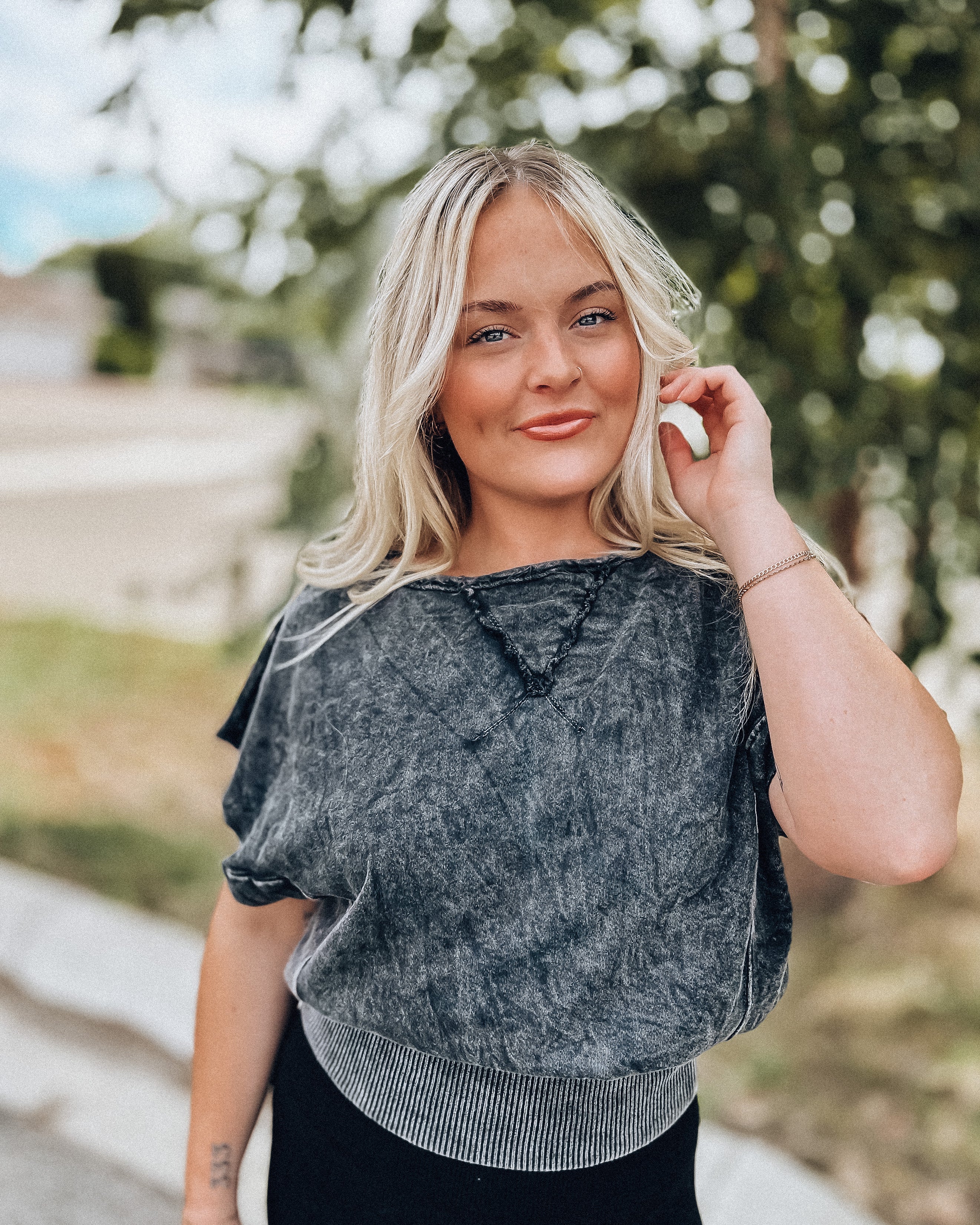 Nova Mineral Washed Top [charcoal]