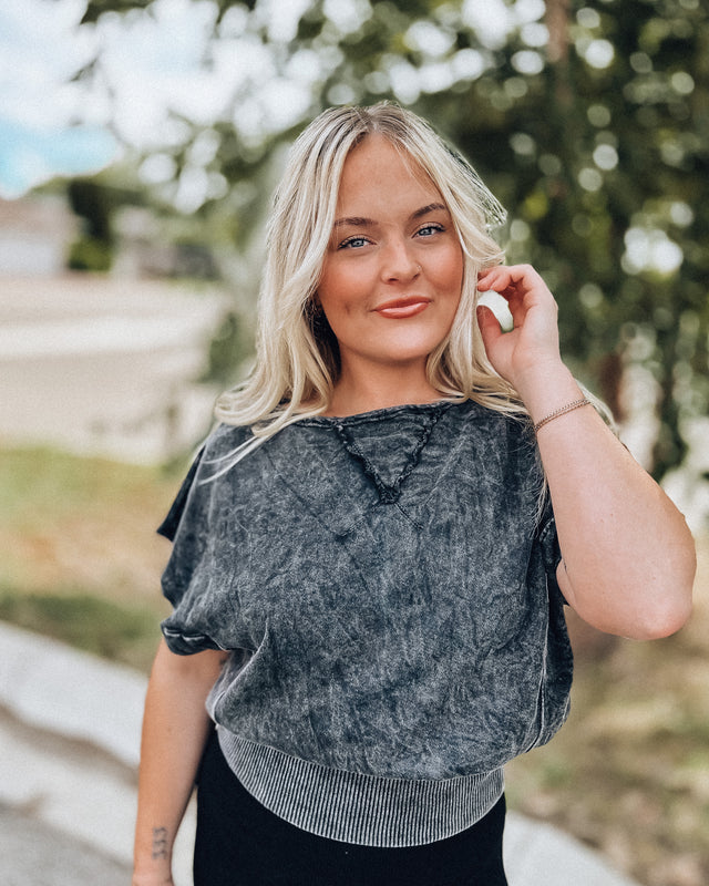 Nova Mineral Washed Top [charcoal]