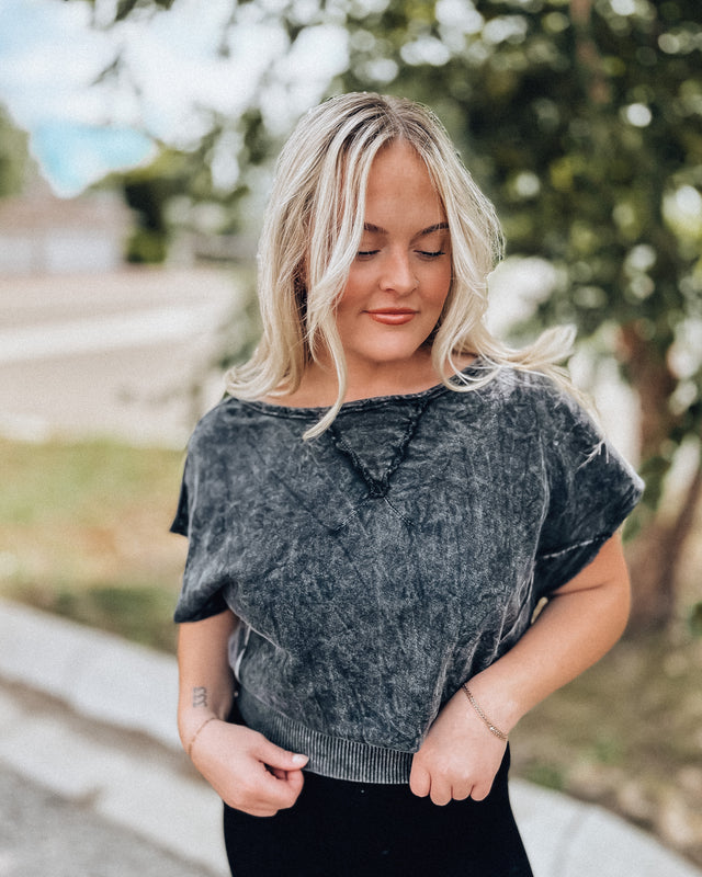 Nova Mineral Washed Top [charcoal]