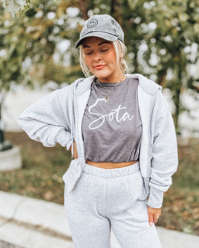 Take it Easy Crop Zip-Up [h.grey]