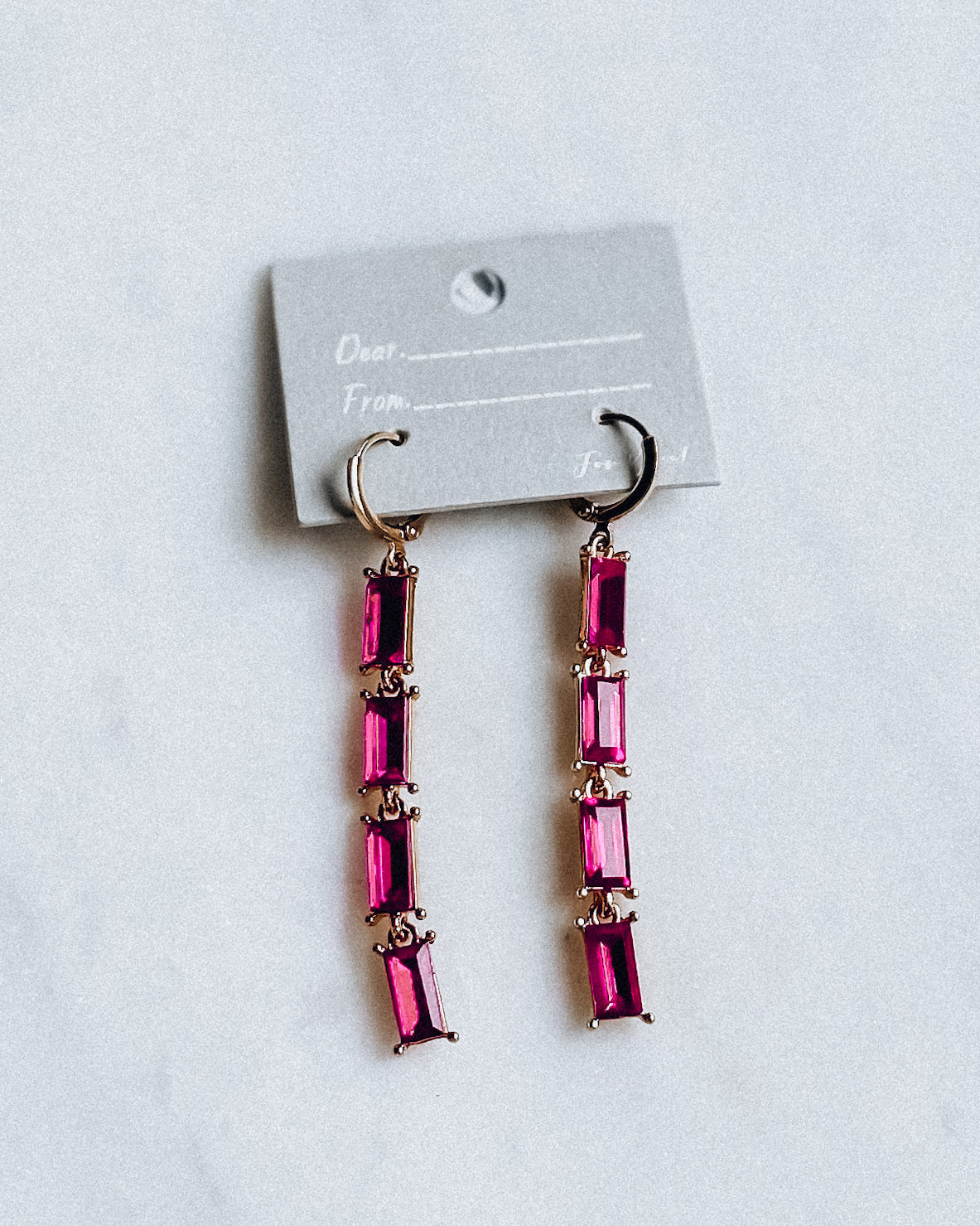 Radiant Drop Earrings [hot pink/gold]
