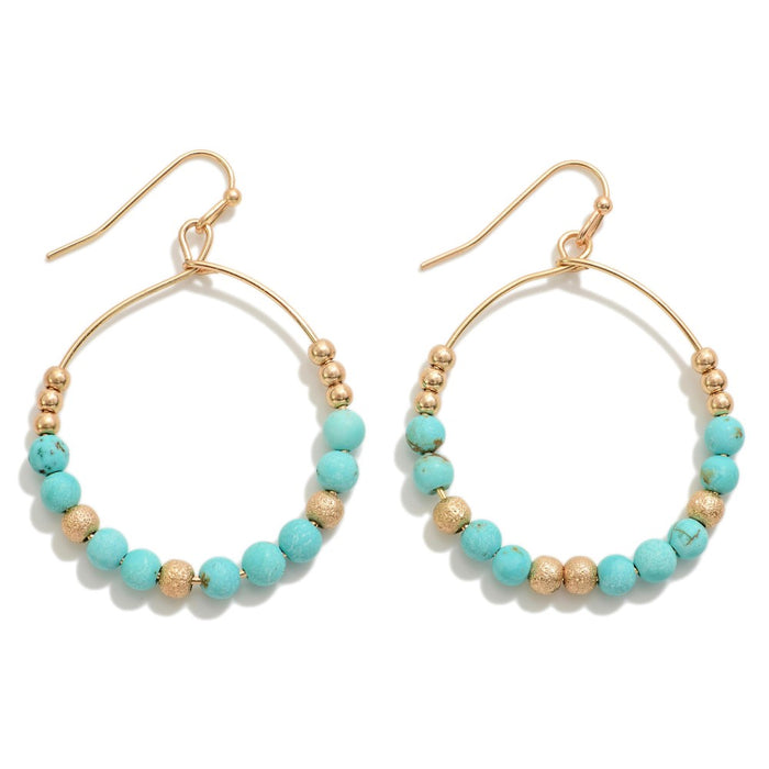 dainty circular drop earrings [turq/gold]