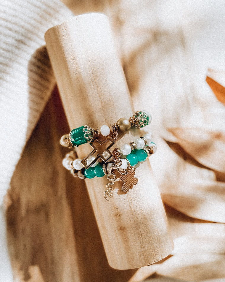 FAITH bracelet set of 3 [green]