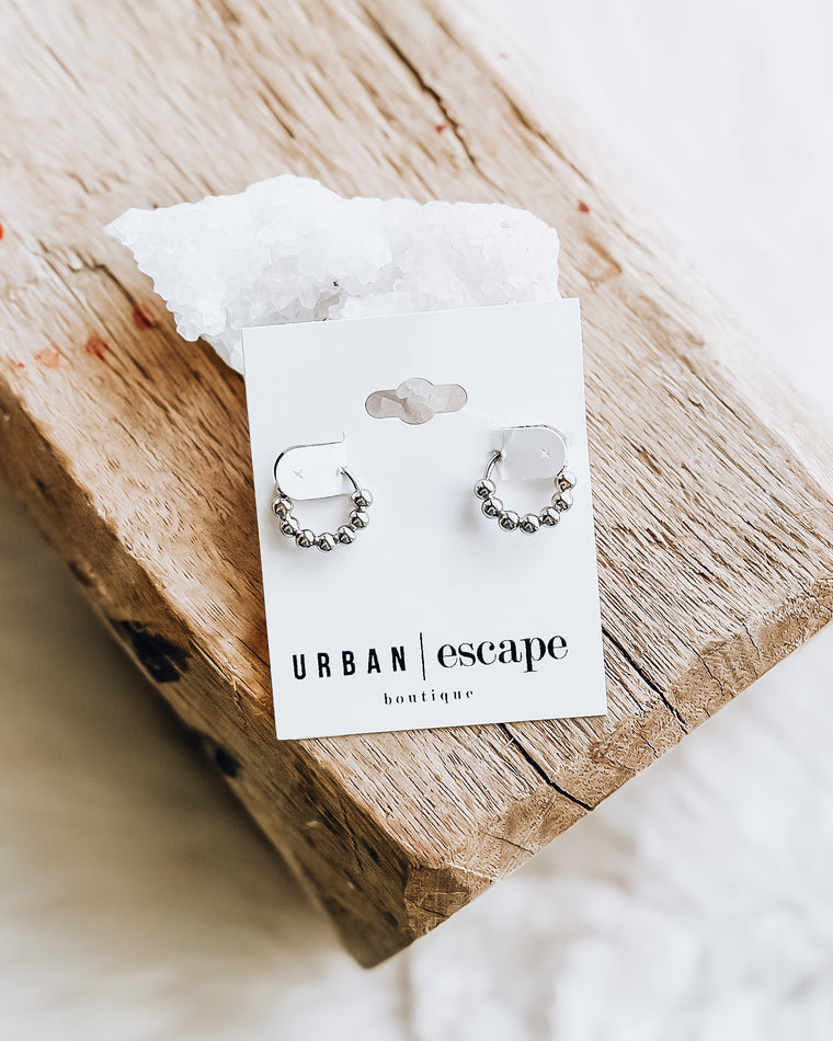 Ball Hoop Earrings [silver]