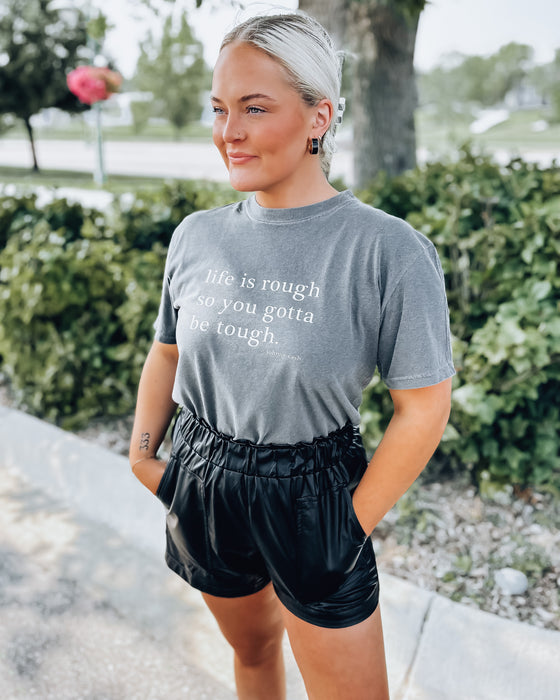 RESTOCKING SOON: Gotta Be Tough Tee [washed grey/cream]