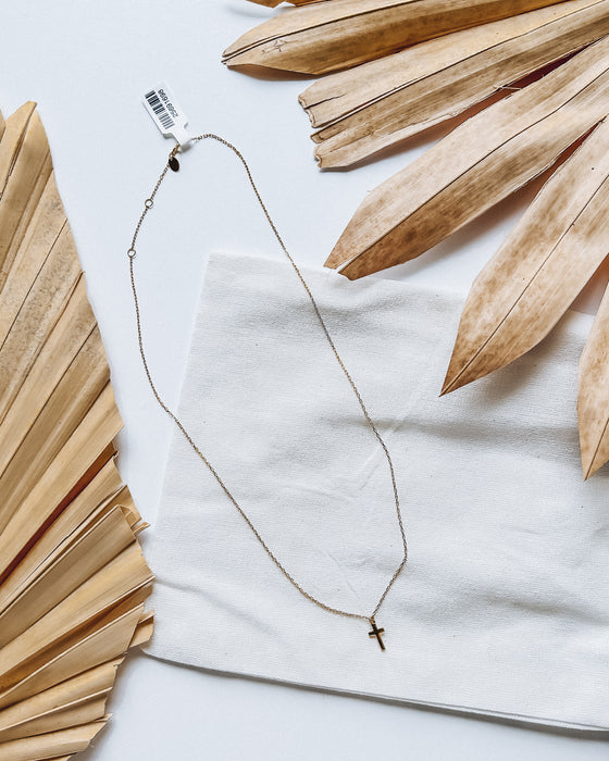 Dainty Cross Necklace WP [14k gold dipped]