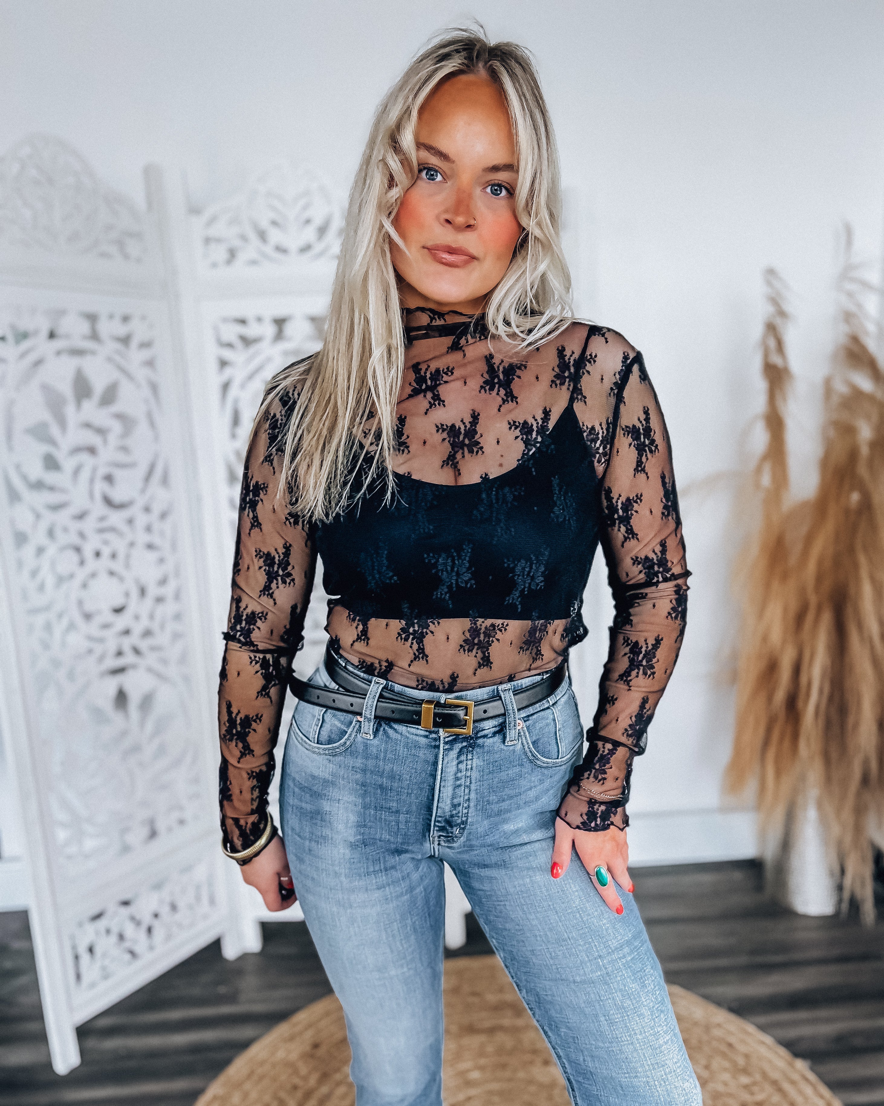 Leading Lace Top [black]