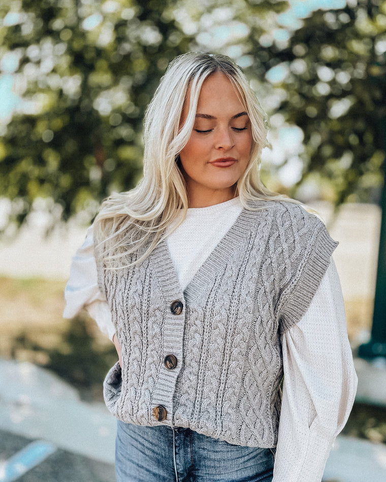 Cozy Up Sweater Vest [mocha grey]