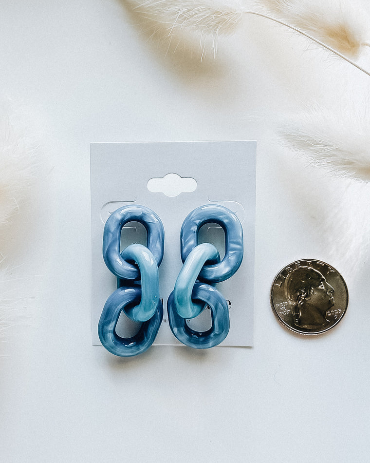 Chain Link Drop Earrings [blue]