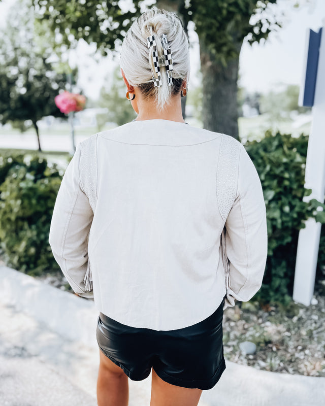 Dolly Suede + rhinestone Jacket [natural]