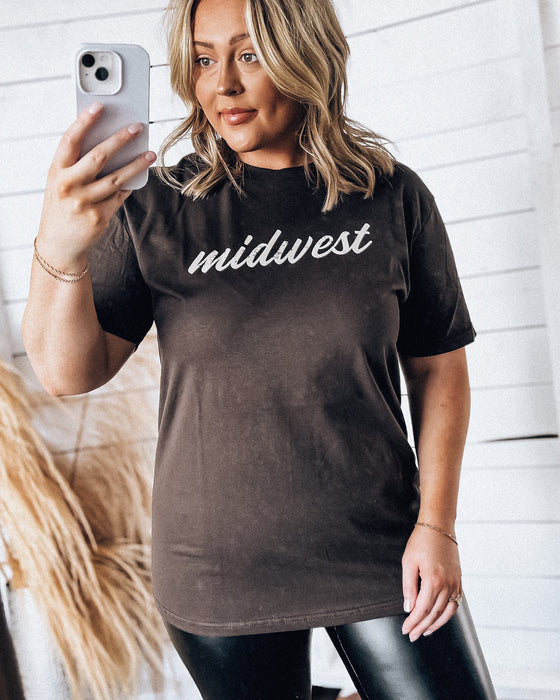 Midwest Script Unisex T-Shirt [brown/cream]
