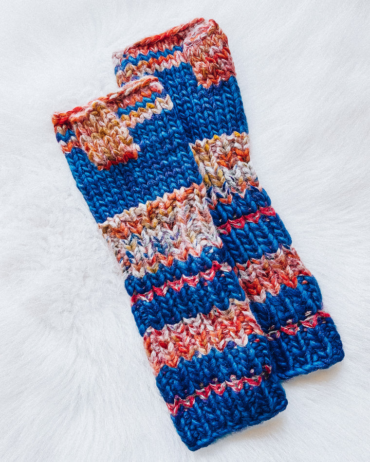 Color Block Arm Warmer [blue/multi]