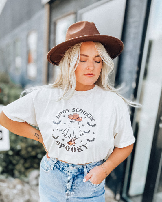 RESTOCKED: Boot Scootin Spooky Tee [cream/blk]