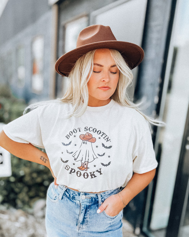 RESTOCKED: Boot Scootin Spooky Tee [cream/blk]