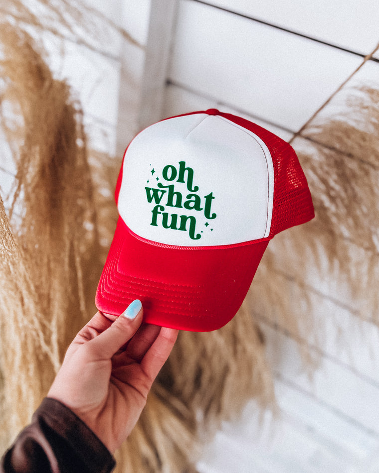 Oh What Fun Trucker Hat [red/green]