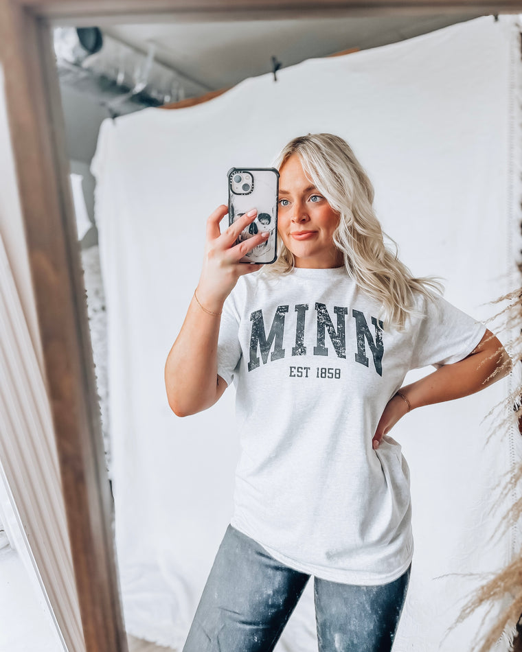 MINN Est 1858 Unisex Tee [h grey/blk]