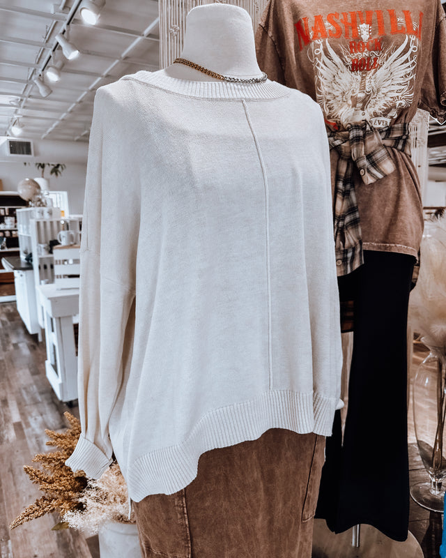 Extended Shoulder Sweater [oatmeal]