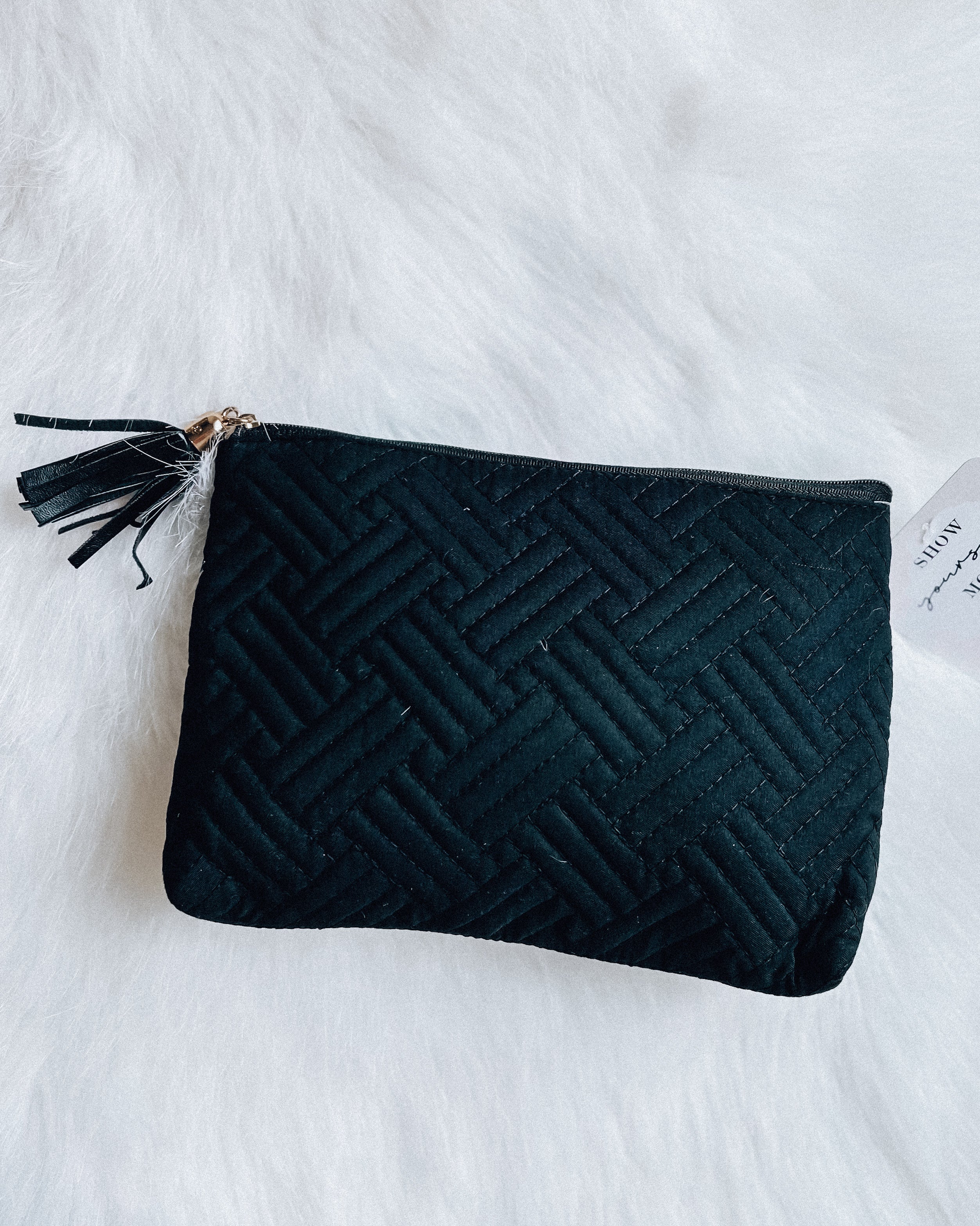 Quilted Pouch Bag [black]